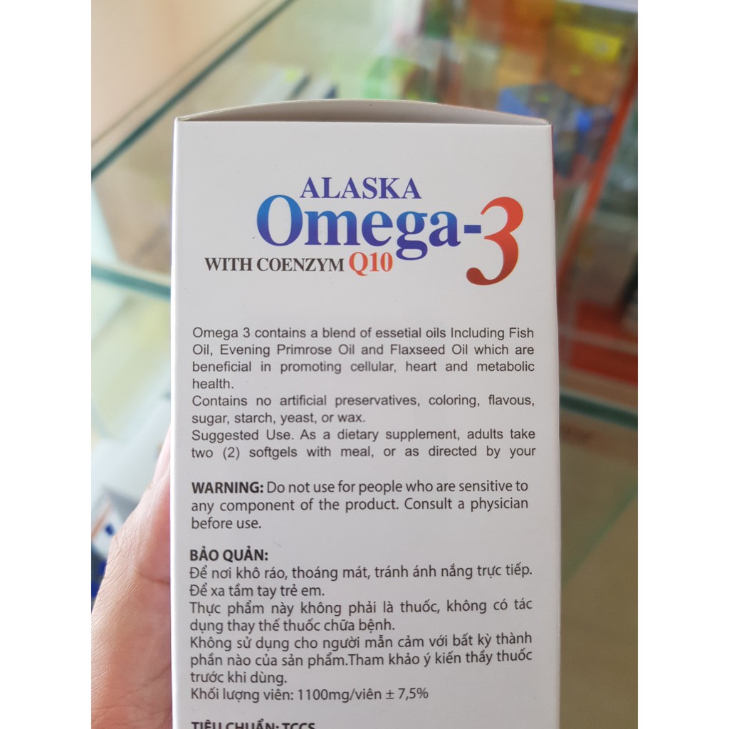  Dầu cá Alaska Omega 3 - Bổ Não, Tăng cường thị lực, Giảm nguy cơ mắc bệnh Mỡ Máu, Tim Mạch 