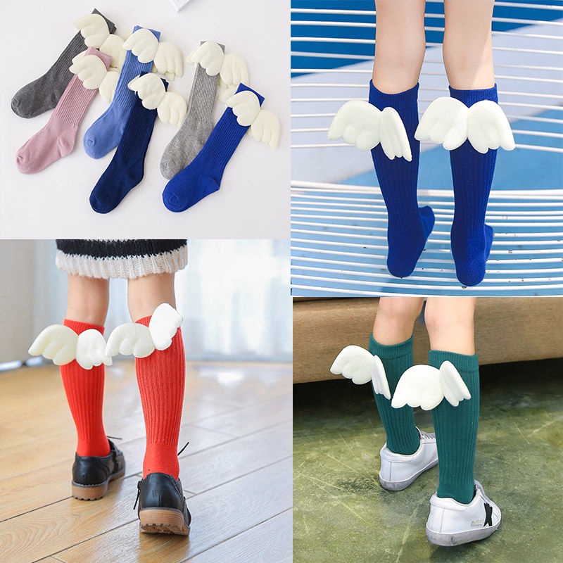 Tất Cổ Cao Đính Đôi Cánh Sáng Tạo Cho Bé 5-7 - 9 Tuổi