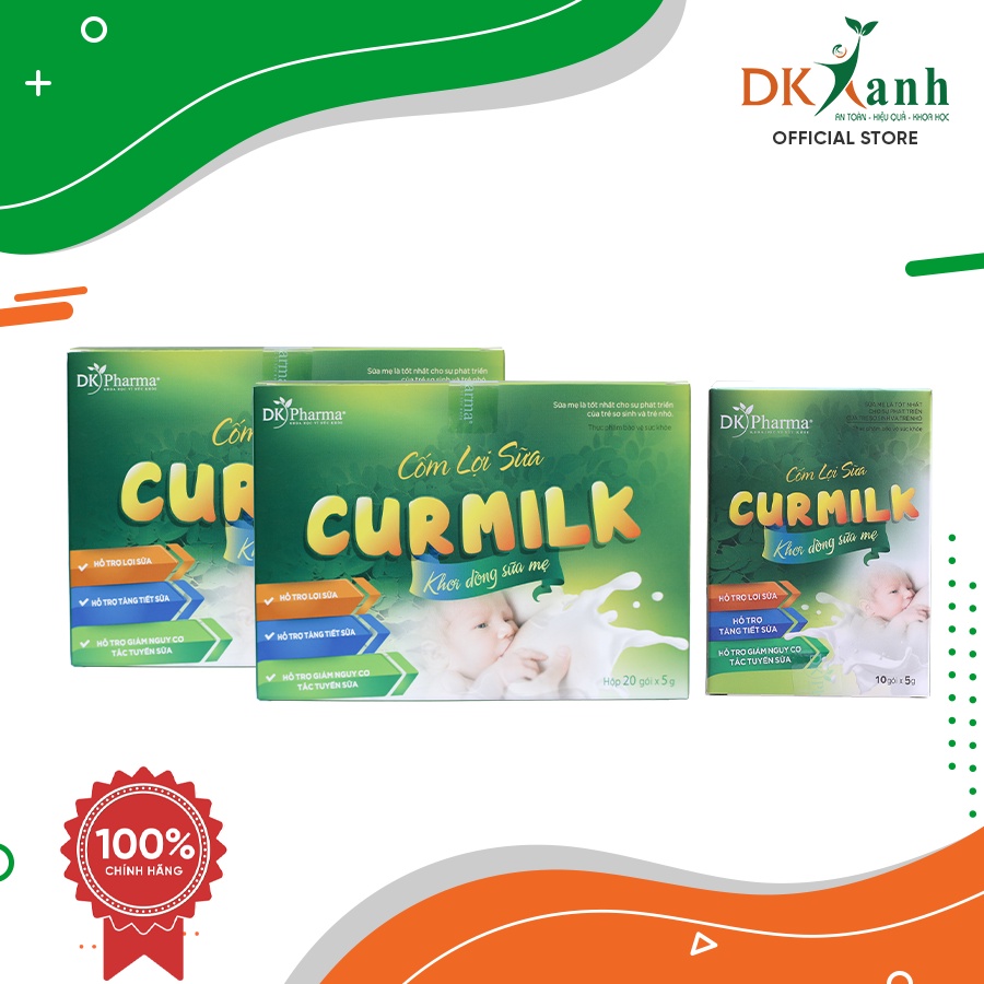 [HÀNG CHUẨN - DATE MỚI NHẤT] Combo 2 hộp Cốm lợi sữa Curmilk 20 gói + 1 hộp curmilk 10 gói - DK PHARMA