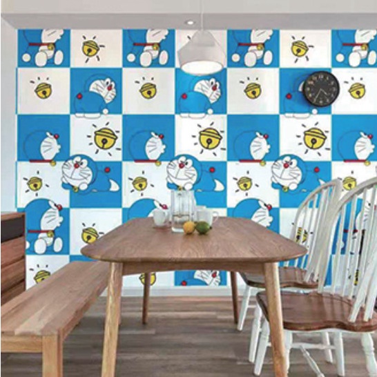 1 mét Decal giấy dán tường MON Ô TRẮNG XANH có keo sẵn khổ 45cm