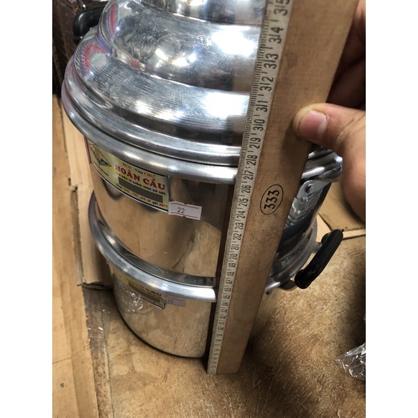 Chỏ hấp nhôm xịn loại 1 có tem chính hãng Hoàn Cầu hai tầng hấp xôi hấp bánh bao 20cm 22cm chỏ hấp há cảo hấp hải sản