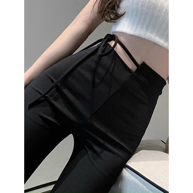 Quần Ống Loe Phối Kiểu Cột Dây Siêu Sang Chảnh Thời Trang Hot Trend