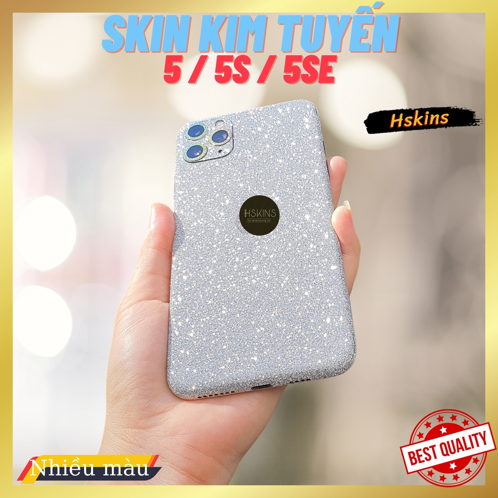 Miếng dán skin kim tuyến lấp lánh iPhone 5S / 5S / 5 lưng full viền