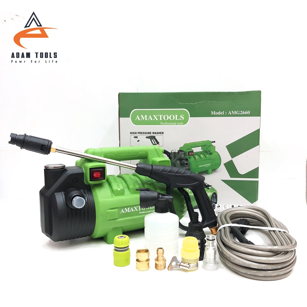 Máy rửa xe Amaxtools AMG2660 2650W Chính Hãng, Áp lực nước siêu khỏe