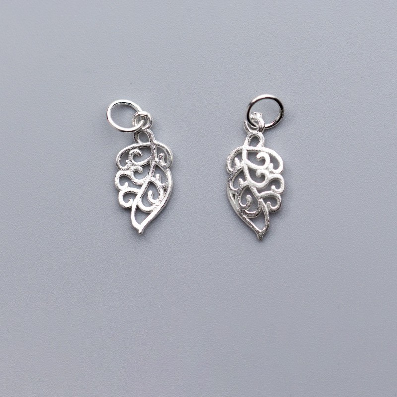Charm bạc chiếc lá mặt treo 2 - NQ Jewelry