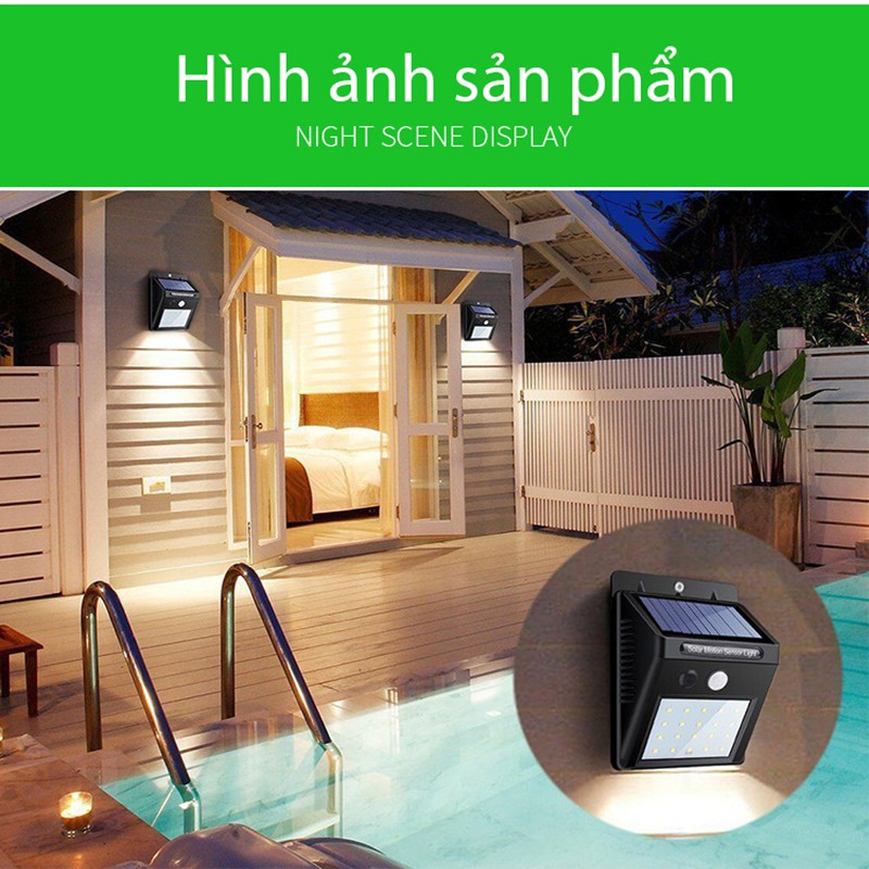 Đèn led năng lượng mặt trời Ever Bright tiết kiệm điện chống thấm nước, cảm biến thông minh gắn tường tiện lợi HL143