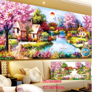 Tranh đính đá tổ ấm hạnh phúc kt 180-80cm.