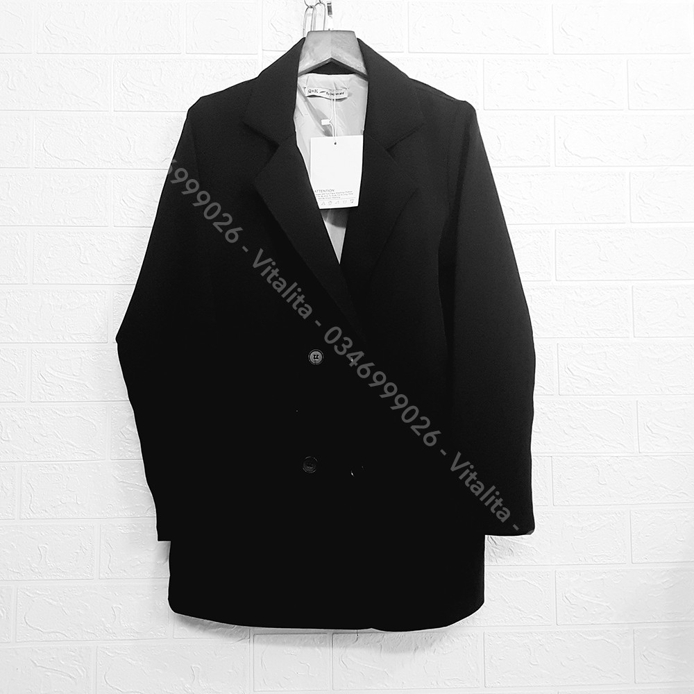 Áo Blazer nữ 2 lớp túi nắp [Ảnh Video thật] - Màu Đen / Nâu / Be / Kẻ nâu - chất vải dày dặn lên Form cực đẹp