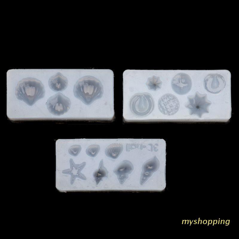Bộ 3 Khuôn Silicone Hình Vỏ Sò / Sao Biển Trang Trí Móng Tay