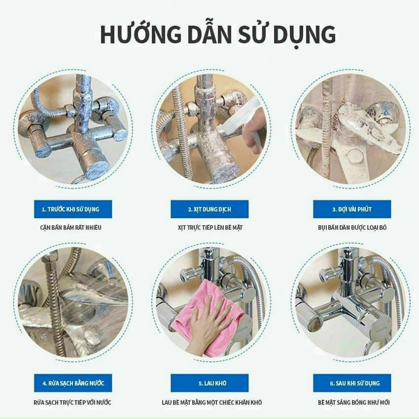 Chai Xịt Tẩy Rửa Vệ Sinh Nhà Bếp, Nhà Tắm Tẩy Cặn Canxi 500ml Siêu Sạch An Toàn