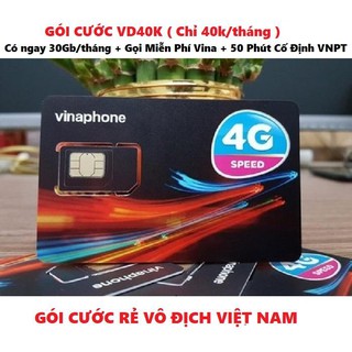 SIM 4G Vinaphone 1GB/ngày, gọi nội mạng miễn phi Dùng Data Siêu Khỏe Chỉ 40K/Tháng