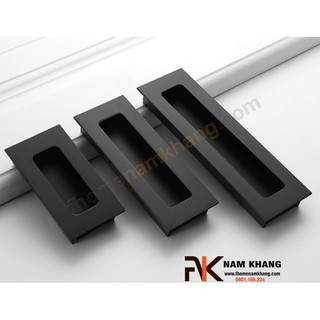 Tay nắm âm tủ bằng nhôm đen mờ NK093 (Màu Đen Mờ)
