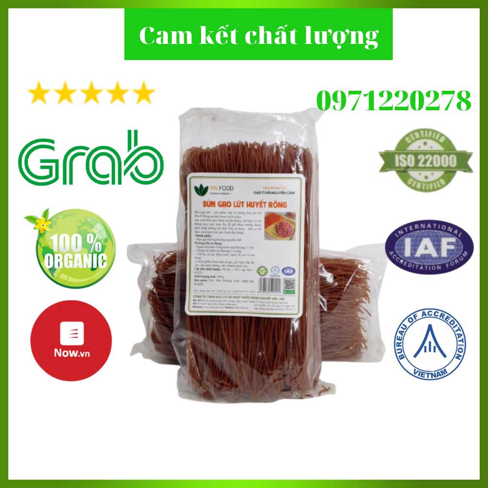 Bún Gạo Lứt Huyết Rồng, Bún Lứt Đỏ Giảm Cân, Dễ ăn, Thơm Ngon Hảo Hạng 500g