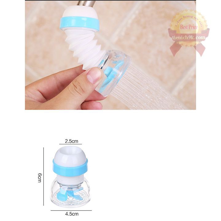 Đầu vòi LỌC NƯỚC tăng áp xoay 360 độ có cánh tăng áp hạn chế nước bắn