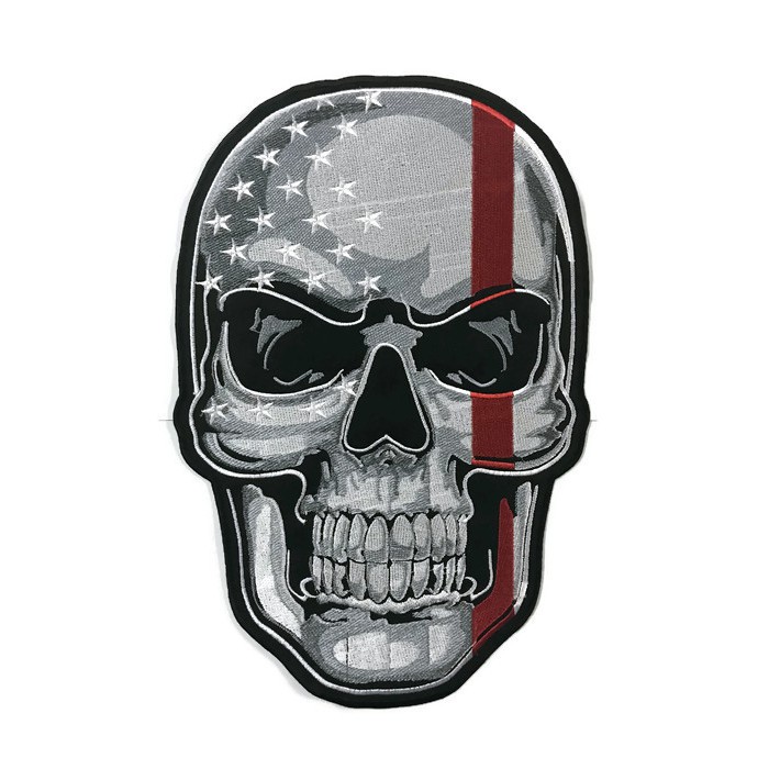 Miếng dán cánh tay Iron-On Thin Red Line Skull Pattern