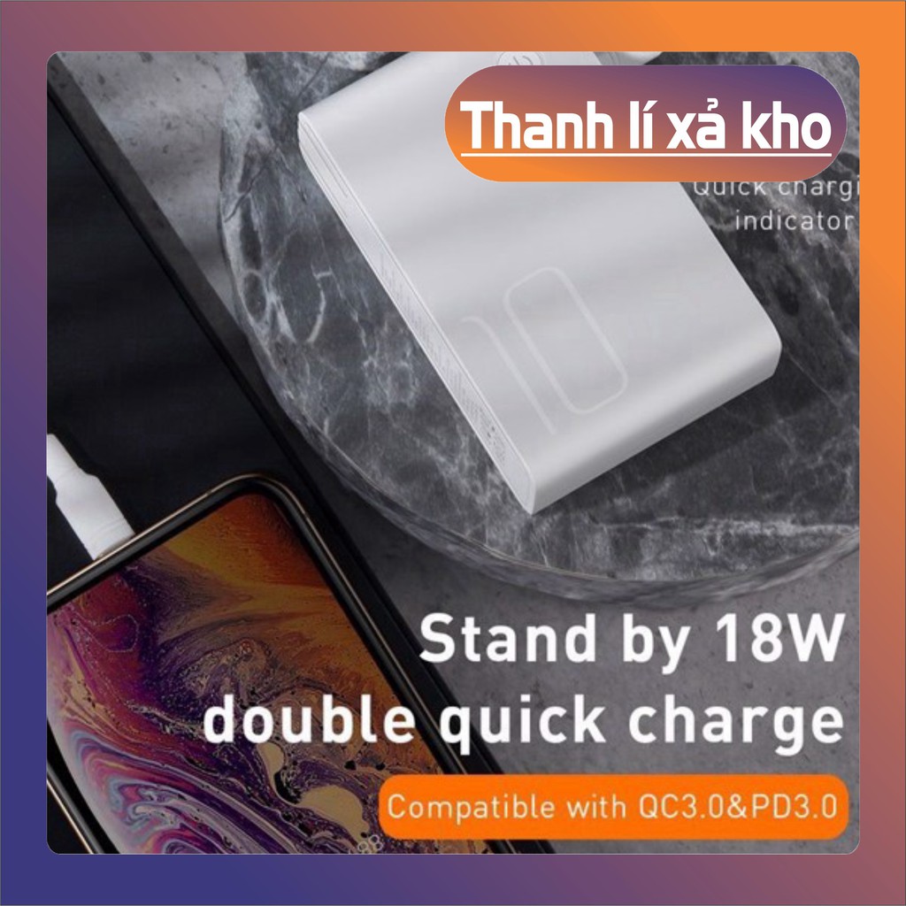 ĐỐT KHO Bộ sạc nhanh tích hợp pin dự phòng Baseus Power Station 2in1 10000mAh PD3.0/ QC3.0 XẢ HÀNG