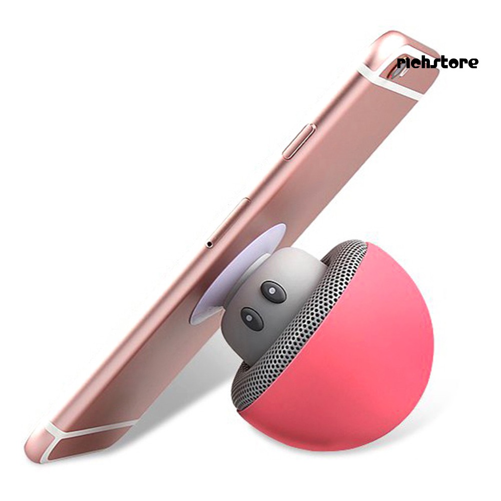 【Ready stock】 Portable Mini Cute Mushroom Waterproof Sucker Bluetooth Speaker Bass Sound Box