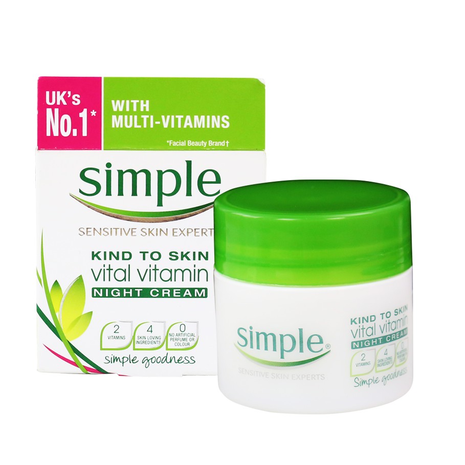 Kem Dưỡng Da Ban Đêm Simple Kind To Skin Vital Vitamin Night Cream