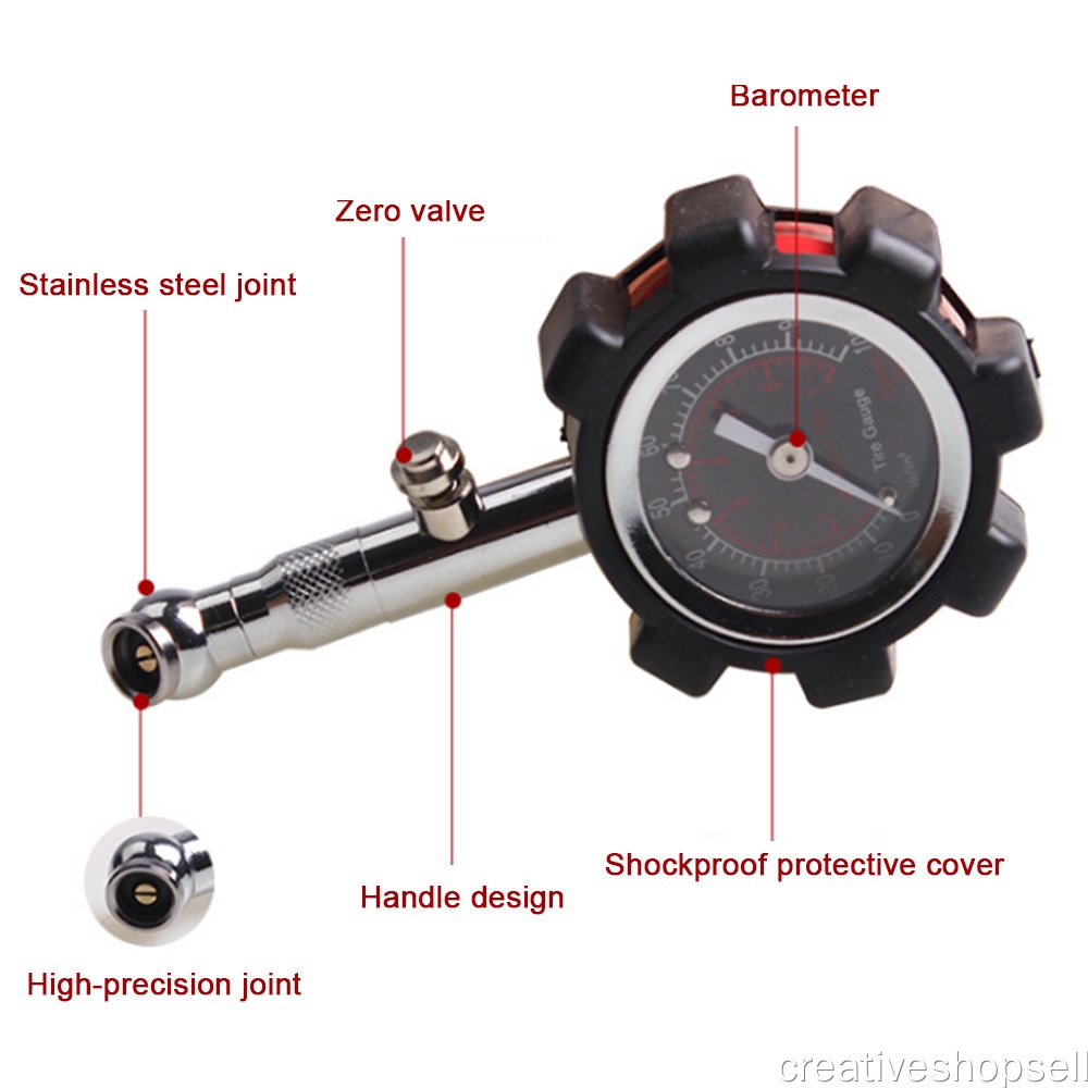 Đồng hồ đo áp suất lốp xe 100psi độ chính xác cao dùng cho xe hơi / xe máy / xe tải