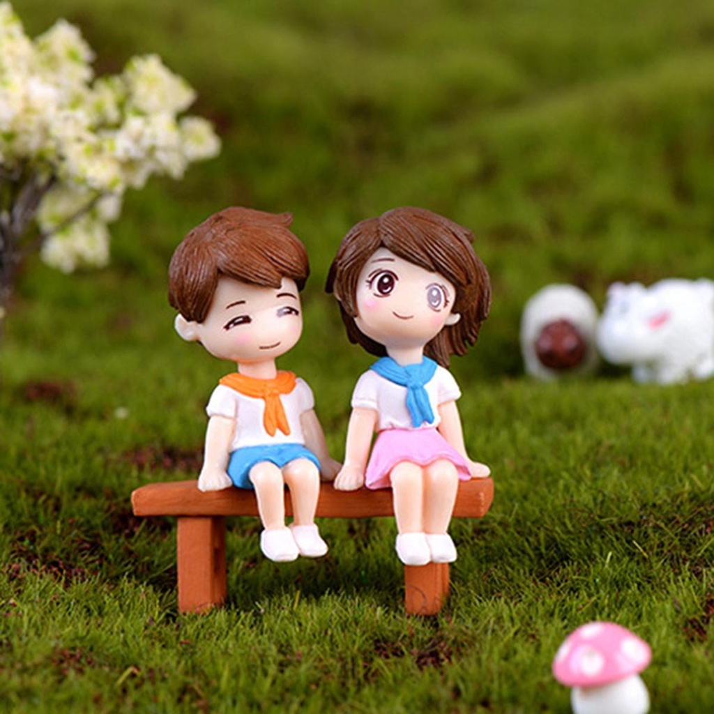 Mô Hình Cặp Đôi Dễ Thương Dùng Trang Trí Tiểu Cảnh DIY