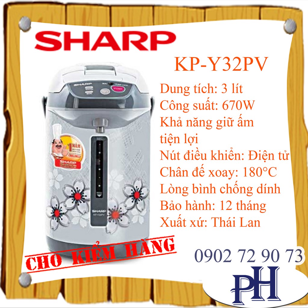 Bình thủy điện Sharp KP-Y32PV "SS"
