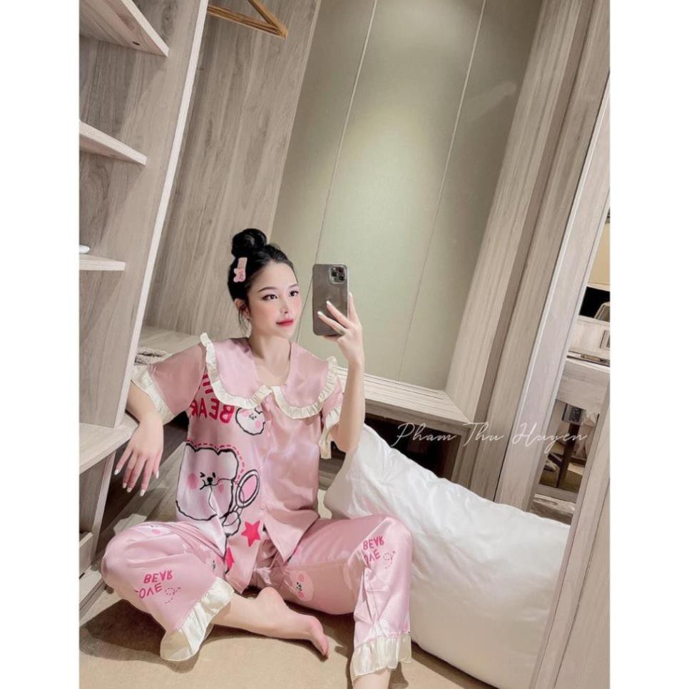 Pijama Lụa SATIN, LATIN nhà SAM chuột mickey siêu xinh, kute pho mai que Form dưới 60 kí  ྆ ༴