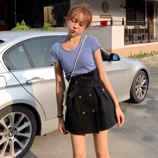 Áo len tay ngắn cổ tròn(Kèm ảnh thật)