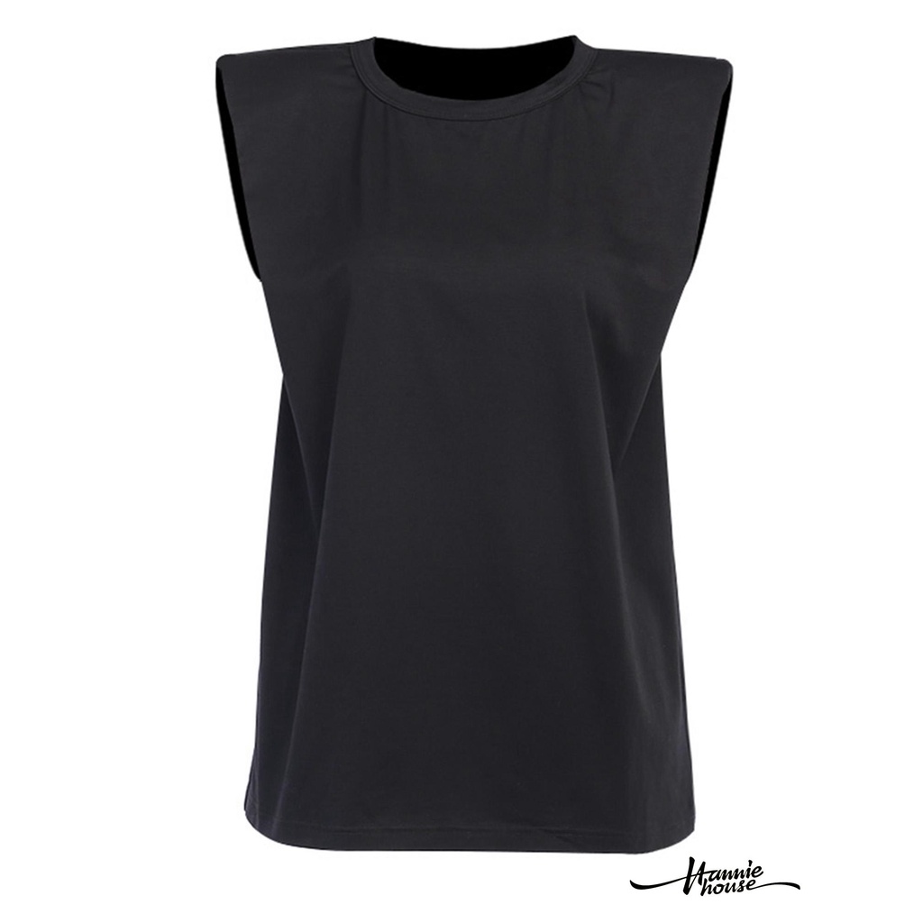 Áo Sát Nách Màu Trơn Thiết Kế Cổ Tròn Cho Nữ