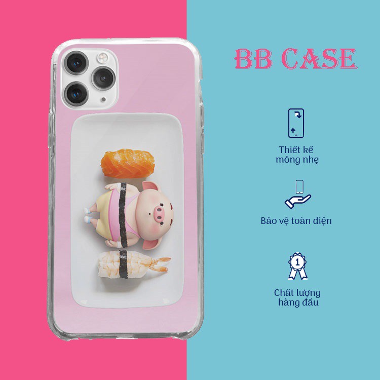 Ốp Lưng  dễ thương ốp điện thoại đồ ăn hình lợn con xinh xắn cực yêu dành cho Iphone 5 đến 12 Promax PIG20210020