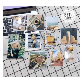 Set 9 tấm postcard thiệp MÀU VÀNG YELLOW có sẵn decor trang trí phòng cực xinh