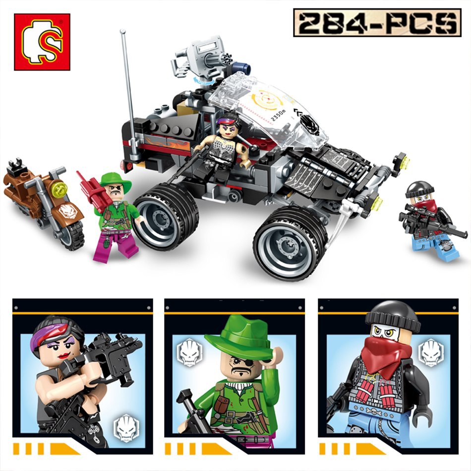 Lego Quân Sự Lính Đánh Thuê Ráp Xe - Black Gold 11677