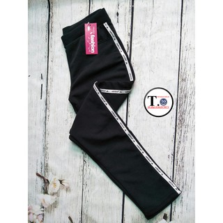 Quần thun nữ - legging (Ôm body,Quần màu đen - viền sọc TCADD)
