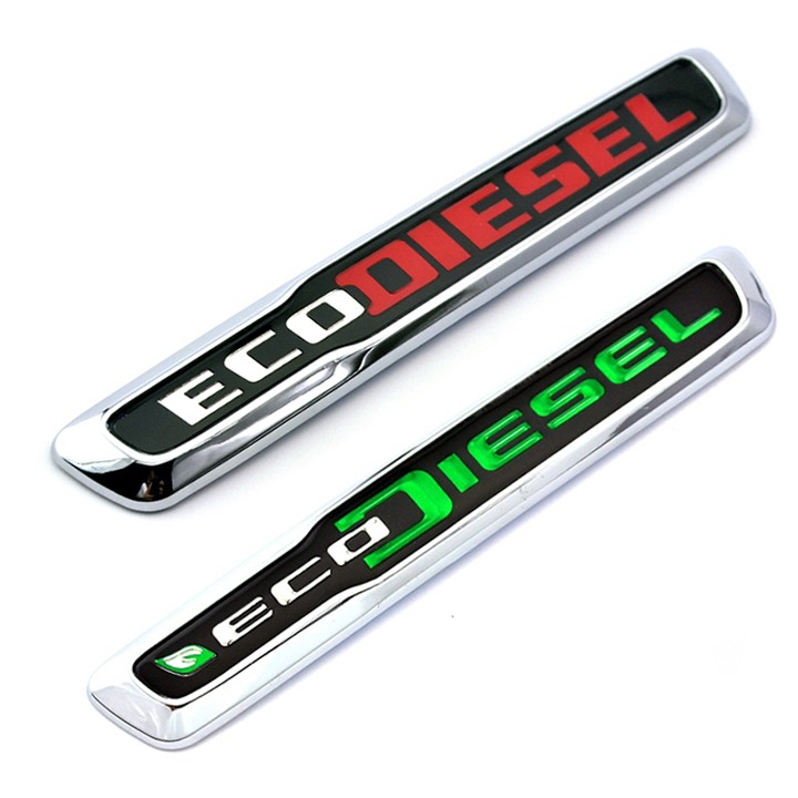 Tem logo nổi ECO DIESEL dán trang trí xe