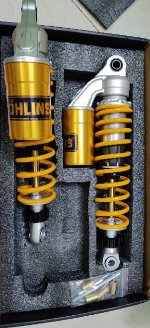 Phuộc sau OHLINS bình dầu mẫu 2019 có núm tăng chỉnh gắn Dr Wave RS WIN MAX TAURUS SIRIUS JUPITER AXELO ELEGANT