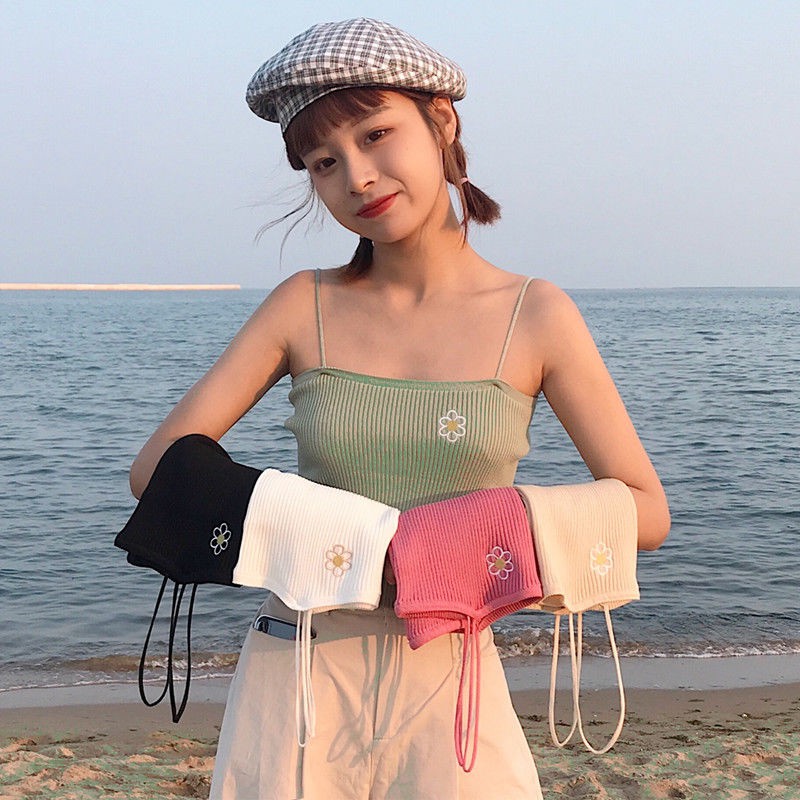 Swin Reday Stock Áo dệt kim nữ không tay thêu hoa