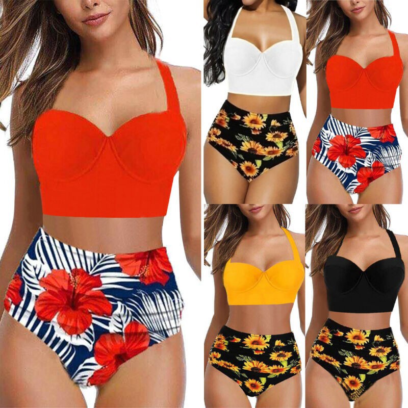 Bikini Nâng Ngực Lưng Cao Có Size Lớn Gợi Cảm Cho Nữ