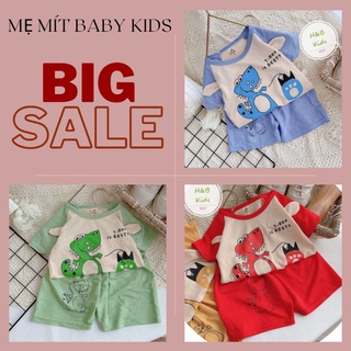 Bộ cotton đũi hình khủng long đáng yêu cho bé