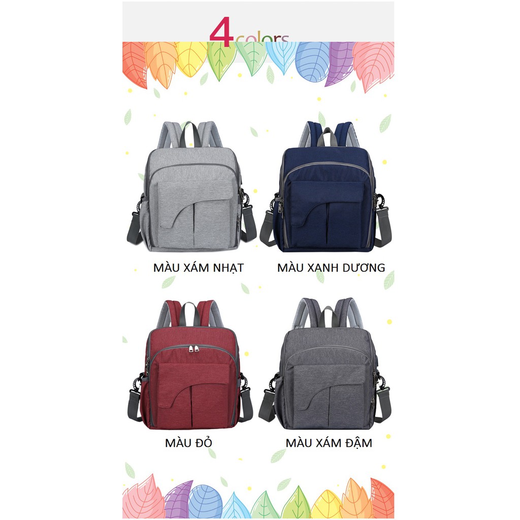 Balo Bỉm Sữa Có Đai Giữ Em Bé Và Cổng USB