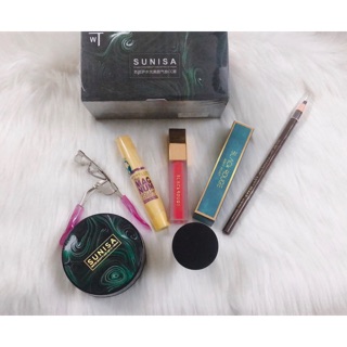 [Sale Sốc] Bộ mỹ phẩm phấn nước Sunisa + son + chuốt mi + kẻ mày + kẹp mi