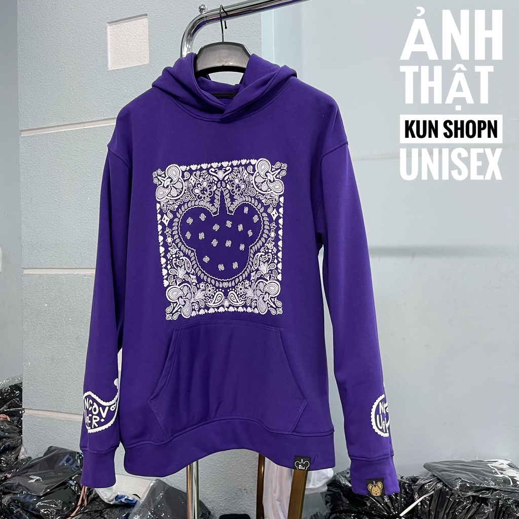 Áo khoác hoodie uncover bandana chất nỉ bông áo hoodie nam nữ badana màu tím kun shop