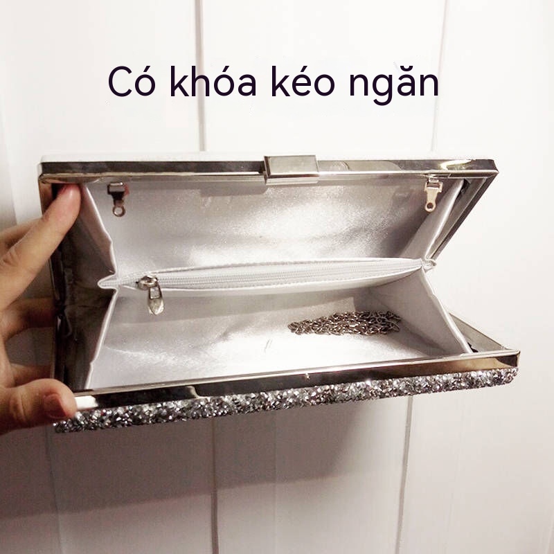 Ví nữ,Túi đi tiệc ,túi đính đá lấp lánh,sang trọng và quý phái thích hợp dự tiệc gửi dây đeo vai dài, có thể đeo chéo