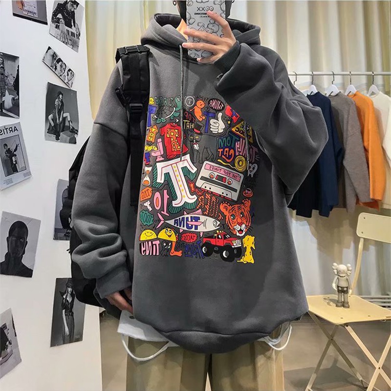 [Mã SKAMA06 giảm 8% TỐI ĐA 50K đơn250K] Áo Hoodie Nam Nữ phong cách Harajuku cá tính chất nỉ trần bông từ 50-75kg | BigBuy360 - bigbuy360.vn