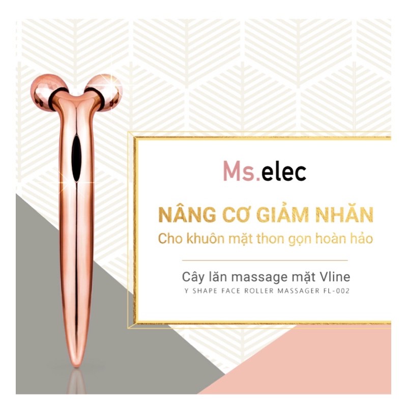 Cây lăn massage mặt Vline Ms.elec FL-002 (massage thon gọn, nâng cơ, làm mờ nếp nhăn, thúc đẩy tuần hoàn máu)