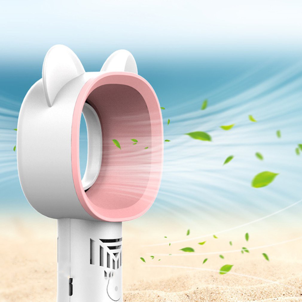 Quạt mini cầm tay thiết kế không cánh kết hợp cổng sạc USB hiện đại. Quạt cầm tay tích điện | BigBuy360 - bigbuy360.vn