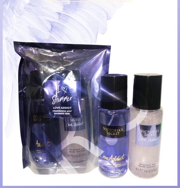 Xịt Victoria - Set 2 món xịt thơm toàn thân Mini Victoria Secret có Kim Tuyến 75ml