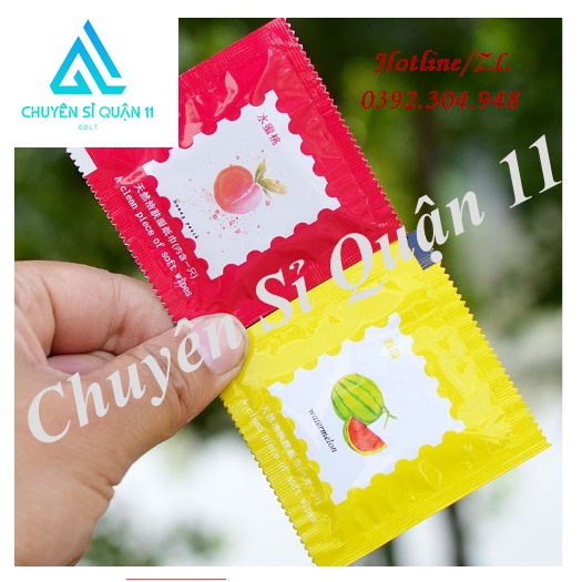 1 Khăn giấy ướt mini giả BCS, khăn ướt gói vuông tiện lợi khi đi du lịch GD571-KhanBCS