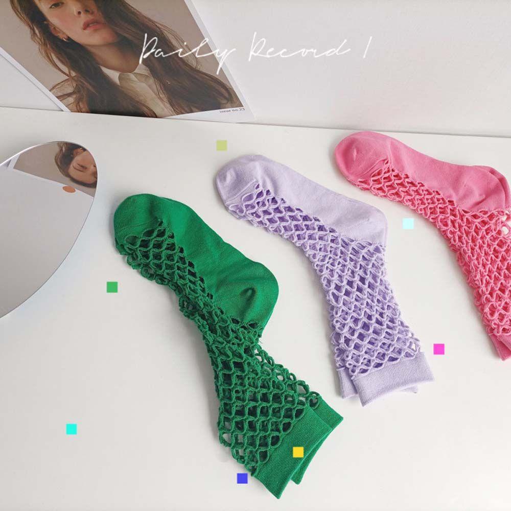 Đôi Vớ Lưới Cá Tính Bằng Vải Cotton Cho Nữ
