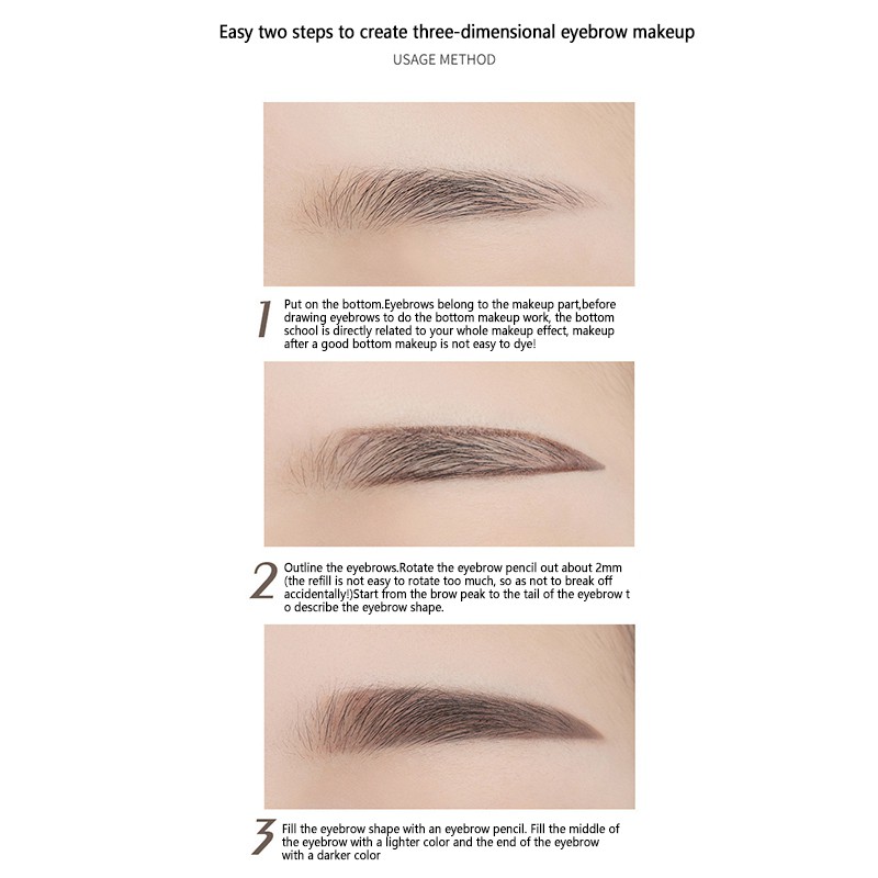 (Hàng Mới Về) Bút Chì Vẽ Lông Mày Hai Đầu Xoay Tự Động Hai Chiều Chống Nước Chống Mồ Hôi | BigBuy360 - bigbuy360.vn