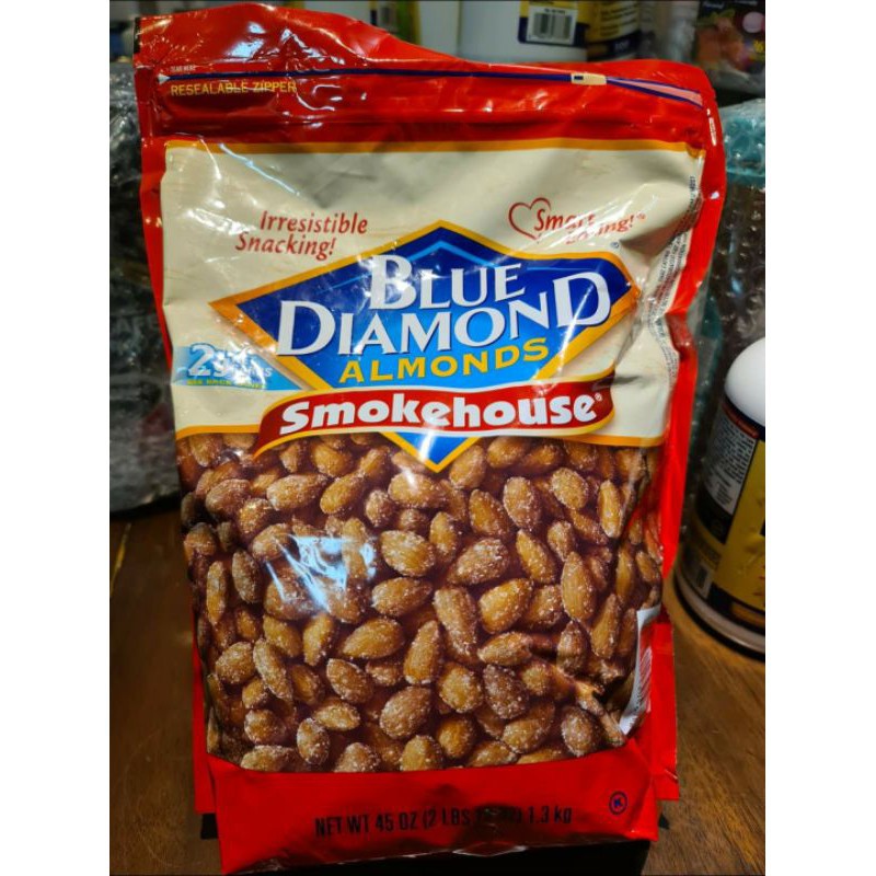 Hạt Hạnh Nhân Tẩm Gia Vị Blue Diamond Almonds Smokehouse 45 oz 1,3kg