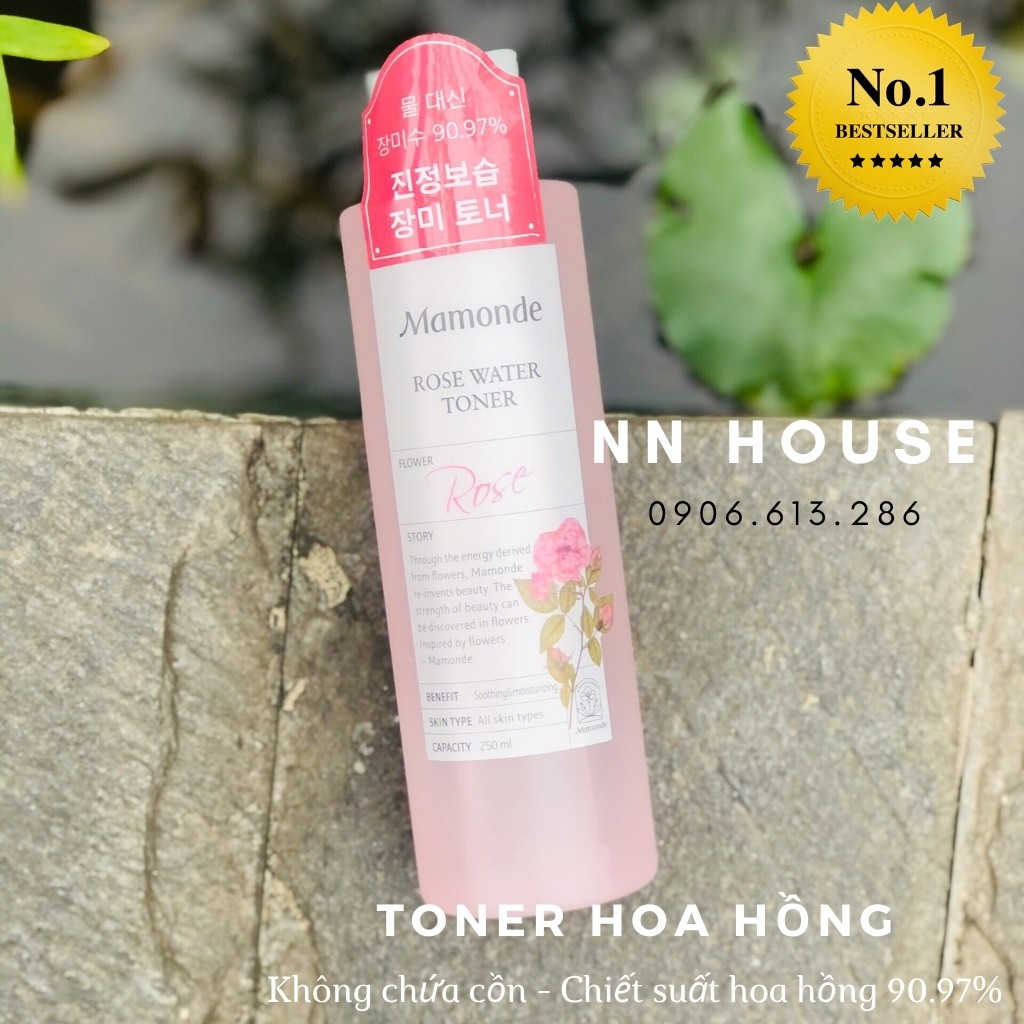 Toner Hoa hồng Mamonde Rose Water 250ml không cồn, cấp ẩm da - NN HOUSE